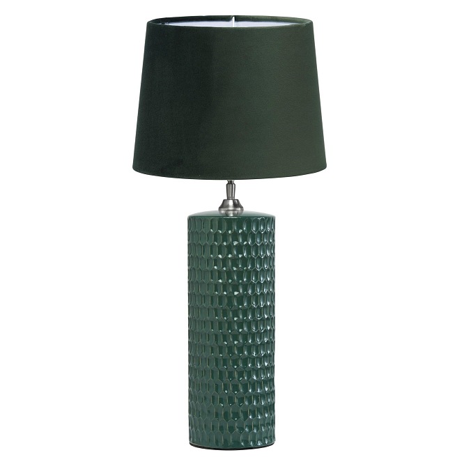 Duża zielona lampa stołowa ceramiczna Honeycomb